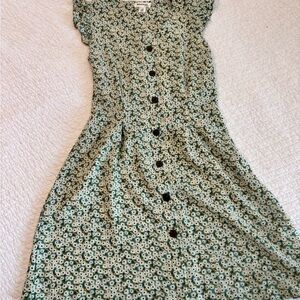 Monteau Green and White Floral Dress